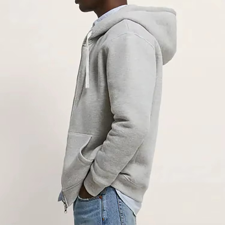 Men's Plain Custom Wholesale Sweatshirt Hoodie French Terry Heavy Blank High Quality Cotton Luxury Hoodies With Zipper Oversized - Image 6