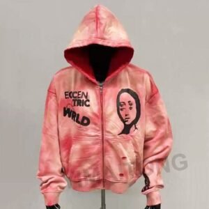 Men's Vintage Acid Wash Sun Faded Distressed Hoodie with Big Hood and Zip Up French Terry Streetwear