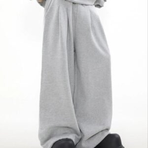 Mid Waist Custom Cotton French Terry Oversized Joggers for Men Knitted Weaving Method