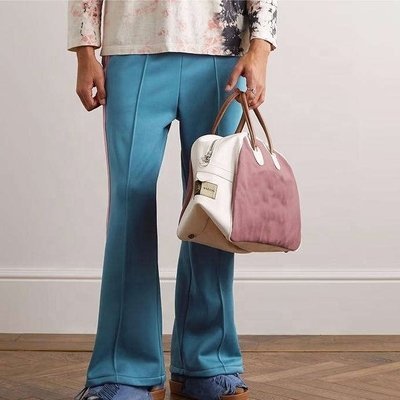 Polyester/Cotton Y2K Men Women Casual Joggers with Flared Wide Leg and Side Stripes - Image 4
