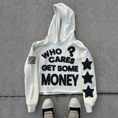 Rhinestone Black 3d Custom Puff Print Hoodie Pullover 100% Cotton Heavyweight Boxy Oversized Men - Image 6