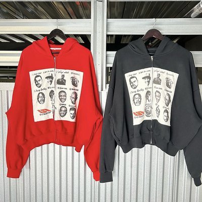 Spring/Autumn/Winter Custom Zip Up Hoodie Heavyweight Distressed Embroidery Patch for Men - Image 5