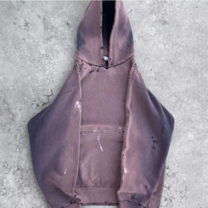 Vintage Acid Washed Thick Heavy Weight Custom Cropped Hoodies Stone Wash No String Disstressed Paint Splatter Sunfaded Hoodie